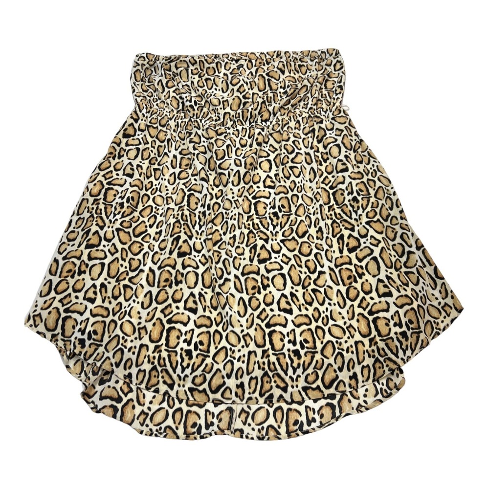 Lane Bryant Dress Leopard Print‎ Womens 22/24 Strapless Tiered Midi